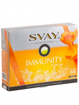 Чай ассорти Svay IMMUNITY boost tea, упаковка 48 пирамидок по 2,5 г