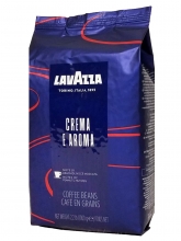 Кофе в зернах Lavazza Crema e Aroma (Лавацца Крема е Арома) 1 кг, вакуумная упаковка, пакет синего цвета